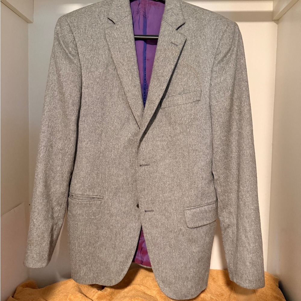 100% Cashmere Saks Fifth Avenue Light Gray Blazer